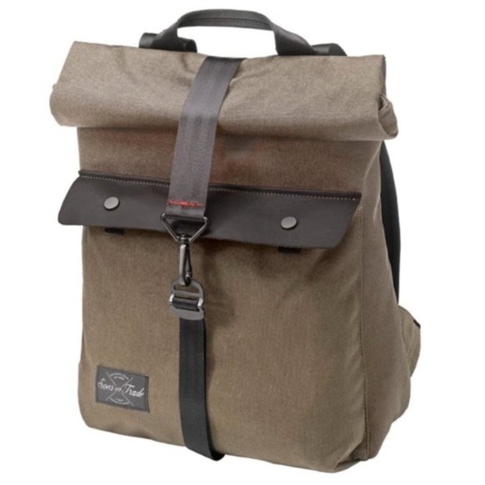 Sons of Trade Pioneer Backpack | Waxed Canvas & Leather Flap Roll-Top | Utulity